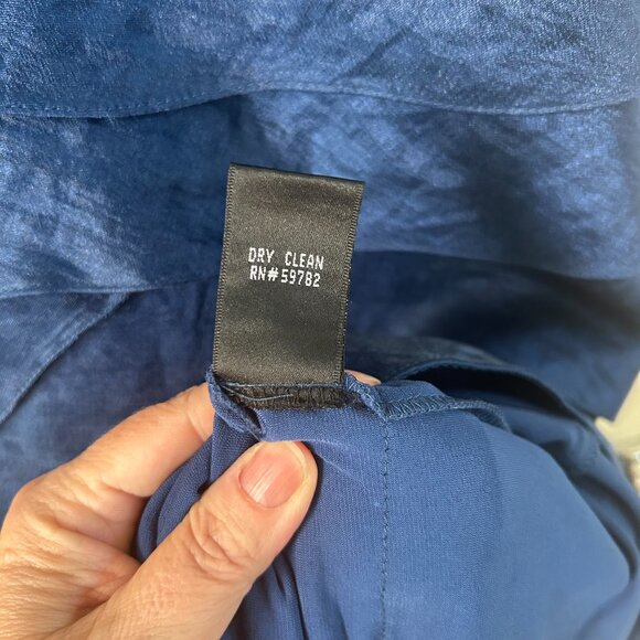 Adrianna Papell Blue Cocktail Dress Size 8 V-Neck Tiered Chiffon Evening Mermaid - Picture 10 of 10